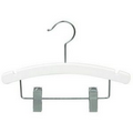 10" White Wooden Baby Hanger w/ Clips